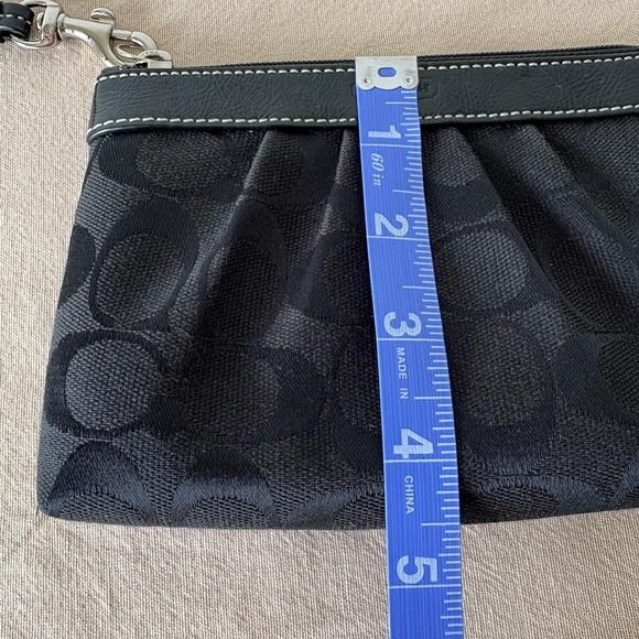 COACH Signature Pleated Wristlet - Black - Picture 8 of 8